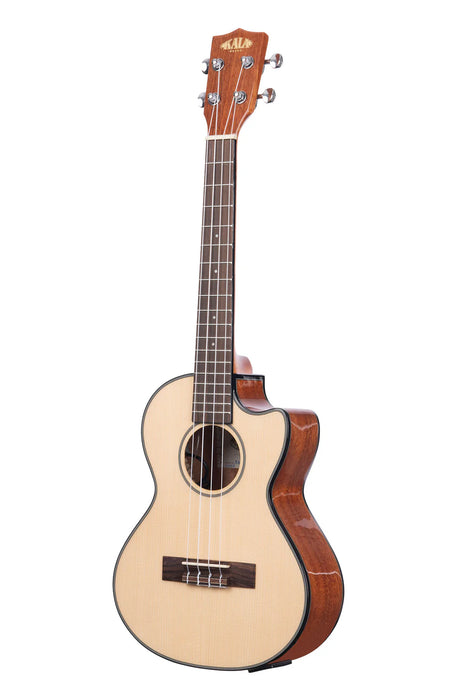 Kala Gloss Solid Spruce/Mahogany Cutaway Tenor Ukulele with EQ